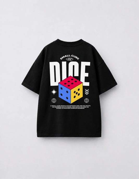 Dice Graphic Round Neck Regular Kids T-Shirt