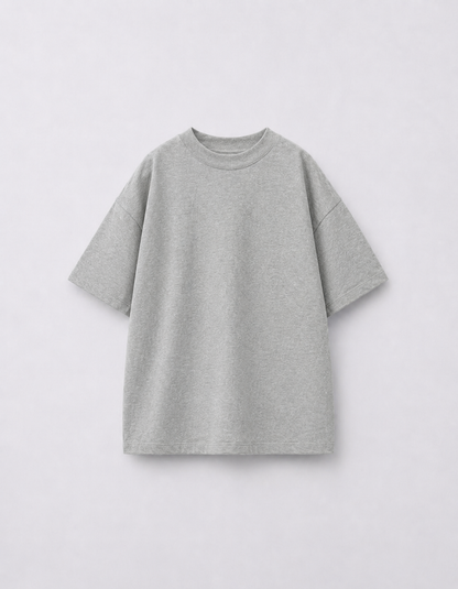 KEAR Grey Melange T-Shirt | Premium Cotton Half Sleeve Tee for Boys & Girls