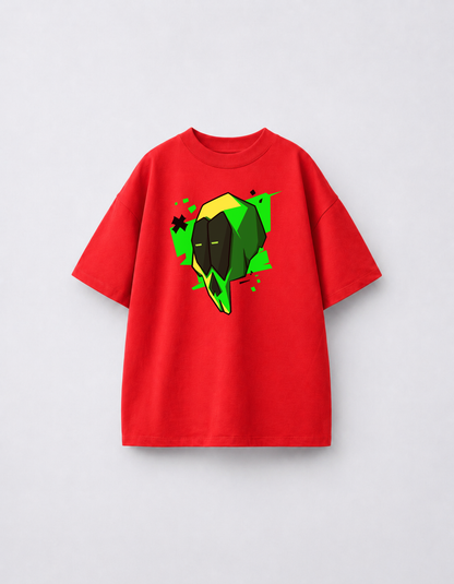 Kids Red Round Neck Half Sleeve