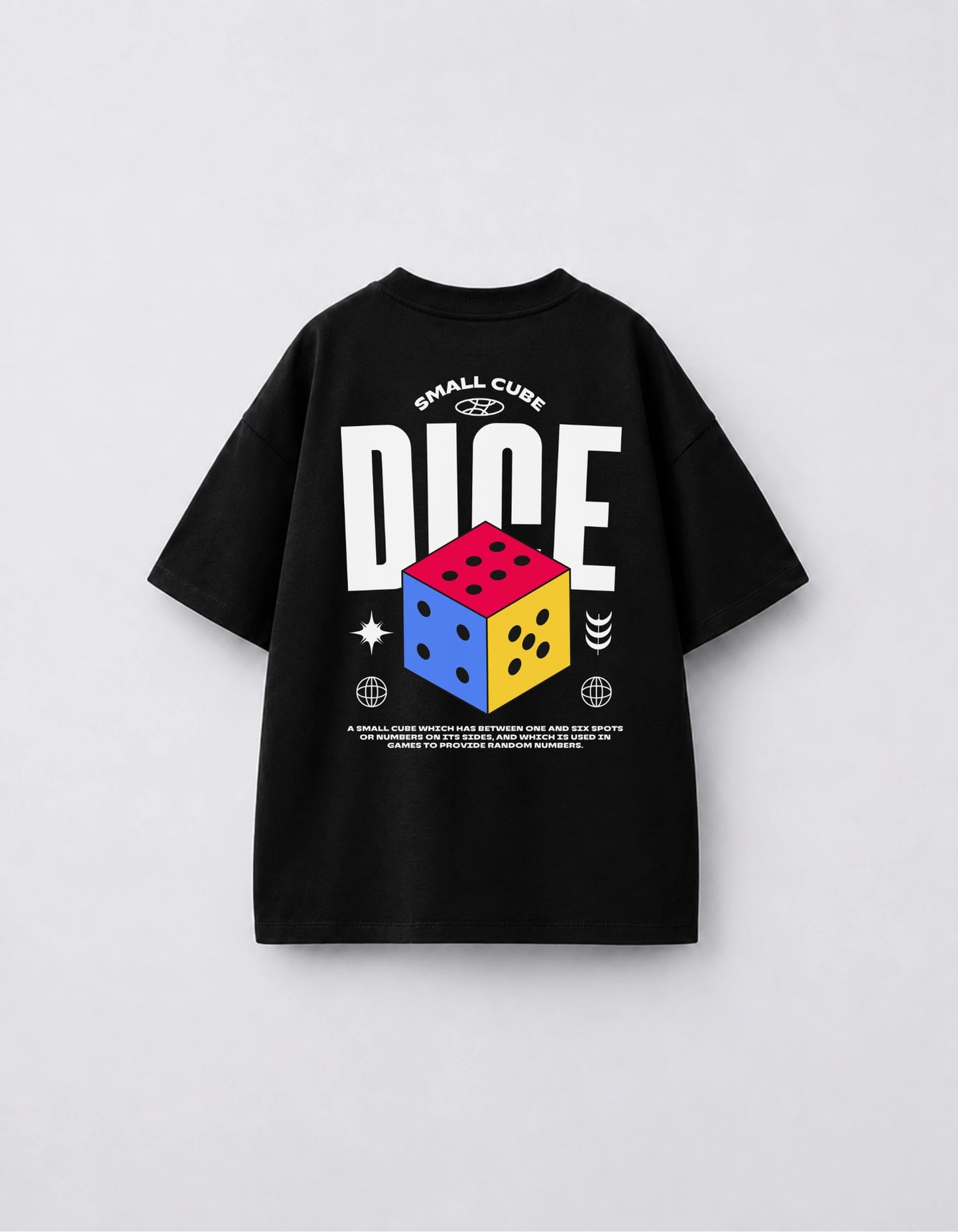 Dice Graphic Round Neck Regular Kids T-Shirt