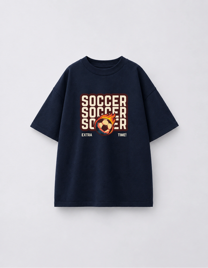 Soccer Extra Time Kids Navy Blue T-Shirt