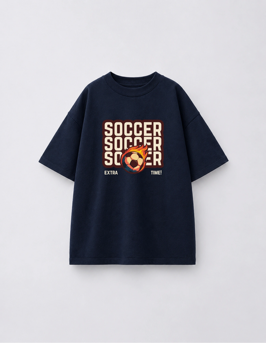 Soccer Extra Time Kids Navy Blue T-Shirt