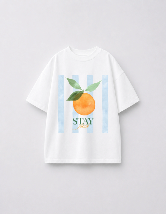 Stay Fresh Orange Graphic Kids T-Shirt